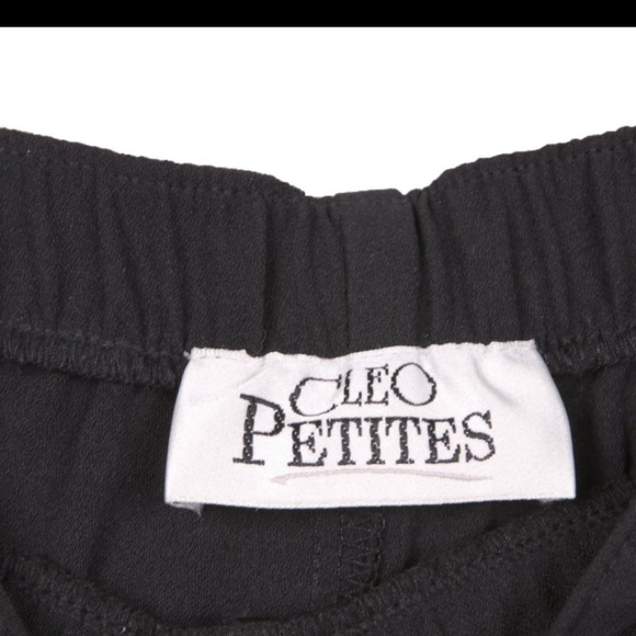 Cleo Petites Pull on Pants Wide Leg Elastic Waist Black - Picture 2 of 2